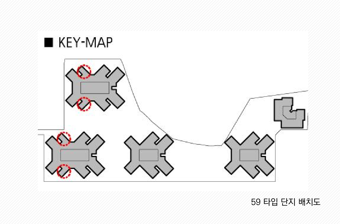밀양 삼문 시그니처 웰가 59타입 단지배치도 (KEY-MAP)